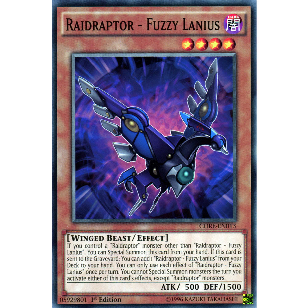 Raidraptor - Fuzzy Lanius CORE-EN013 Yu-Gi-Oh! Card from the Clash of Rebellions Set