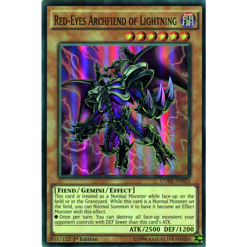 Red-Eyes Archfiend of Lightning CORE-EN023 Yu-Gi-Oh! Card from the Clash of Rebellions Set