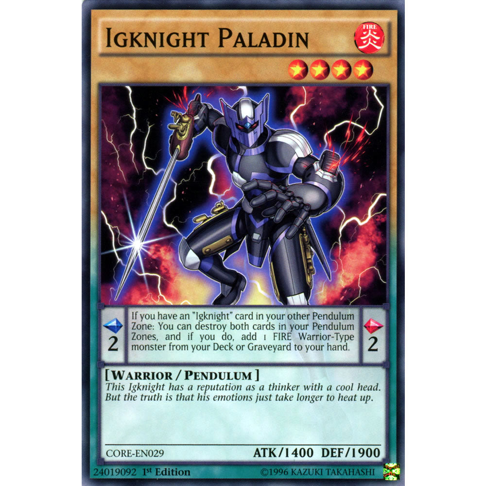 Igknight Paladin CORE-EN029 Yu-Gi-Oh! Card from the Clash of Rebellions Set