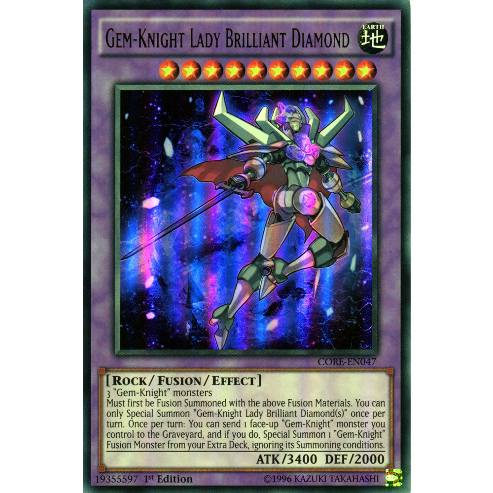 Gem-Knight Lady Brilliant Diamond CORE-EN047 Yu-Gi-Oh! Card from the Clash of Rebellions Set