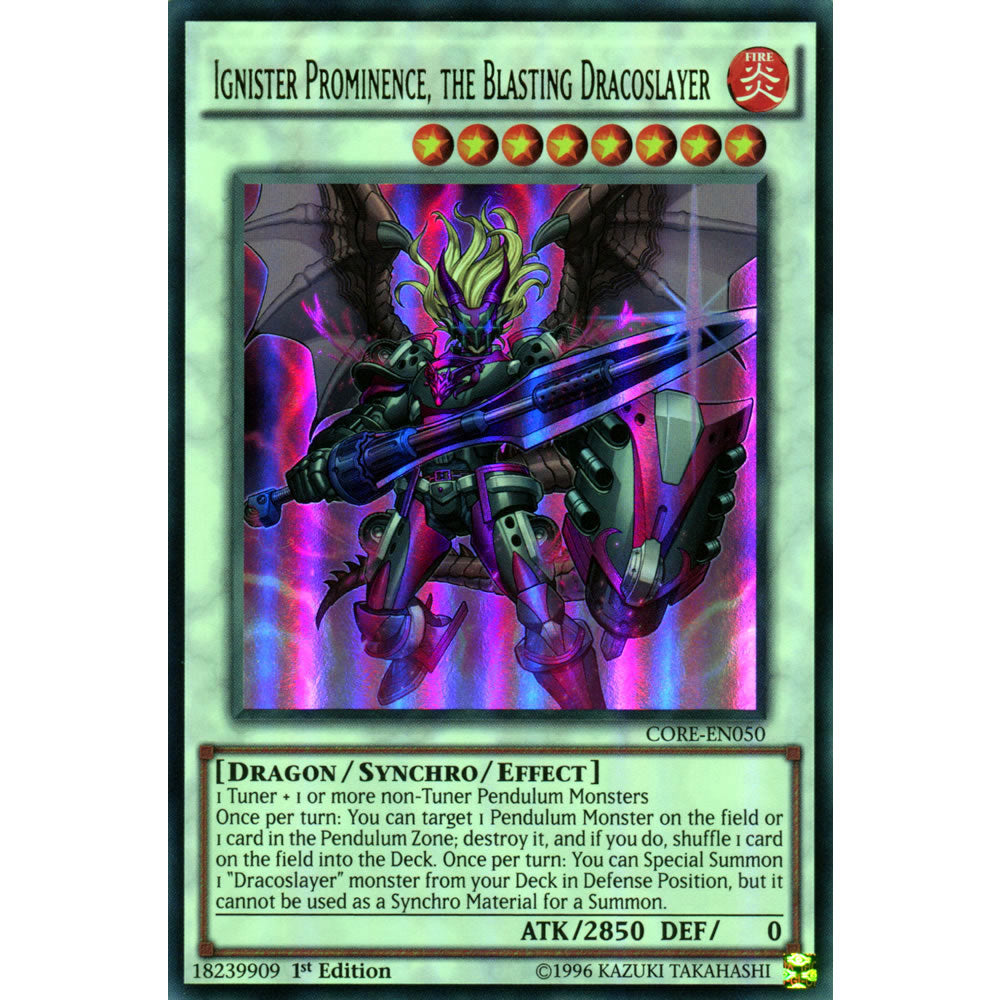 Ignister Prominence, the Blasting Dracoslayer CORE-EN050 Yu-Gi-Oh! Card from the Clash of Rebellions Set