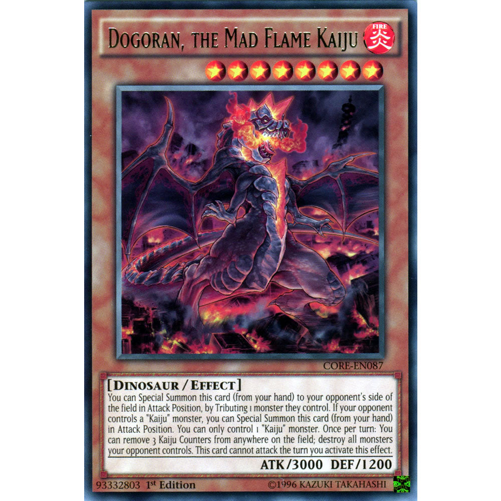 Dogoran, the Mad Flame Kaiju CORE-EN087 Yu-Gi-Oh! Card from the Clash of Rebellions Set