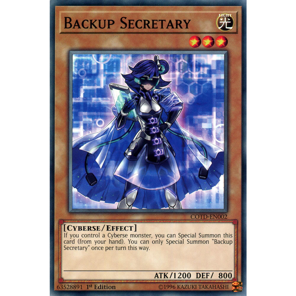 Backup Secretary COTD-EN002 Yu-Gi-Oh! Card from the Code of the Duelist Set