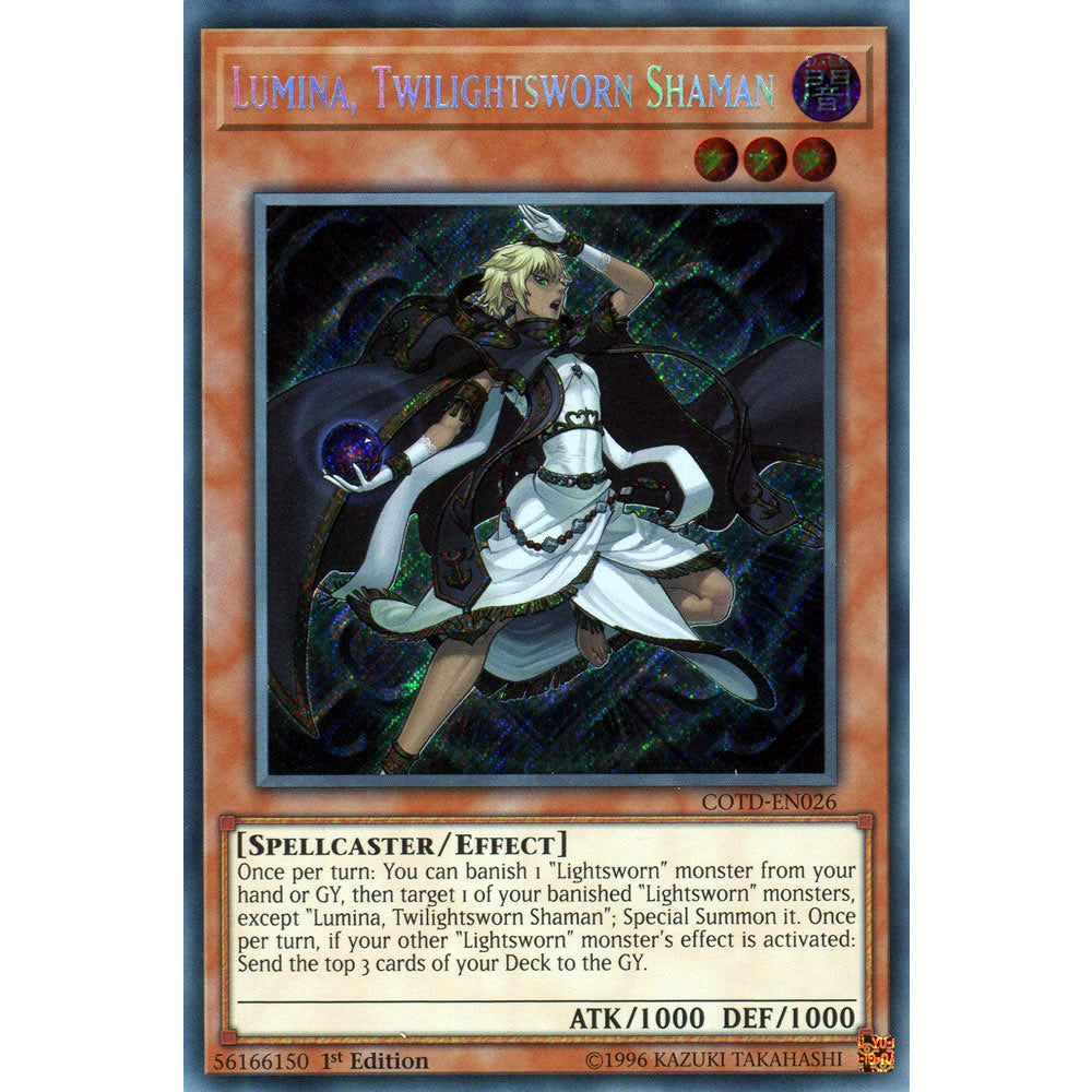 Lumina, Twilightsworn Shaman COTD-EN026 Yu-Gi-Oh! Card from the Code of the Duelist Set