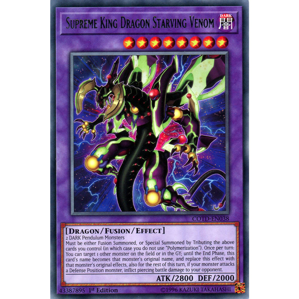 Supreme King Dragon Starving Venom COTD-EN038 Yu-Gi-Oh! Card from the Code of the Duelist Set