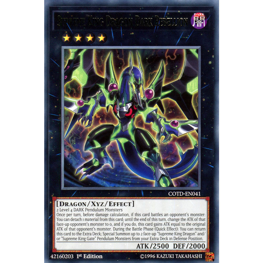 Supreme King Dragon Dark Rebellion COTD-EN041 Yu-Gi-Oh! Card from the Code of the Duelist Set