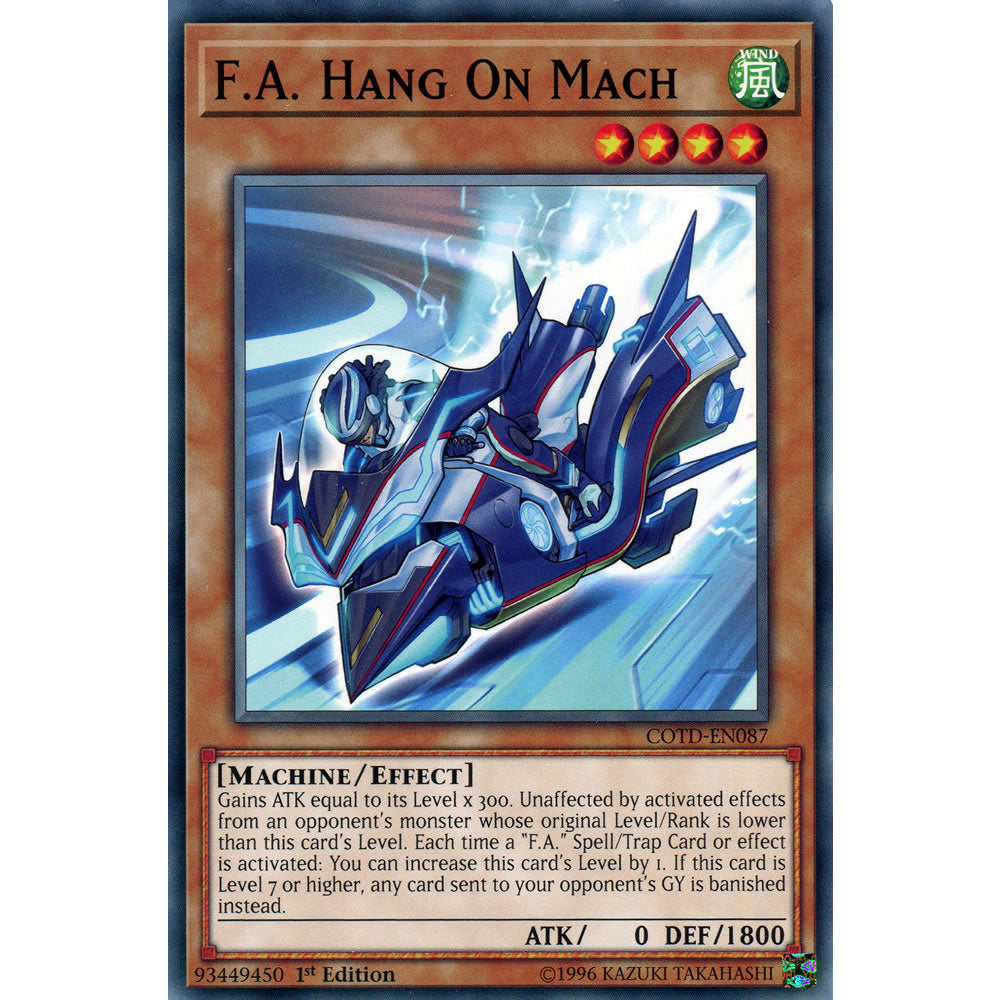 F.A. Hang On Mach COTD-EN087 Yu-Gi-Oh! Card from the Code of the Duelist Set