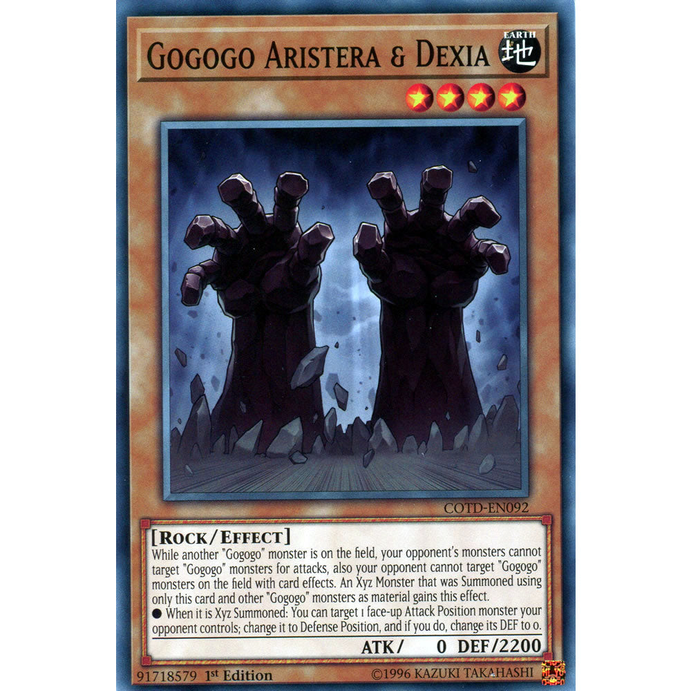 Gogogo Aristera & Dexia COTD-EN092 Yu-Gi-Oh! Card from the Code of the Duelist Set