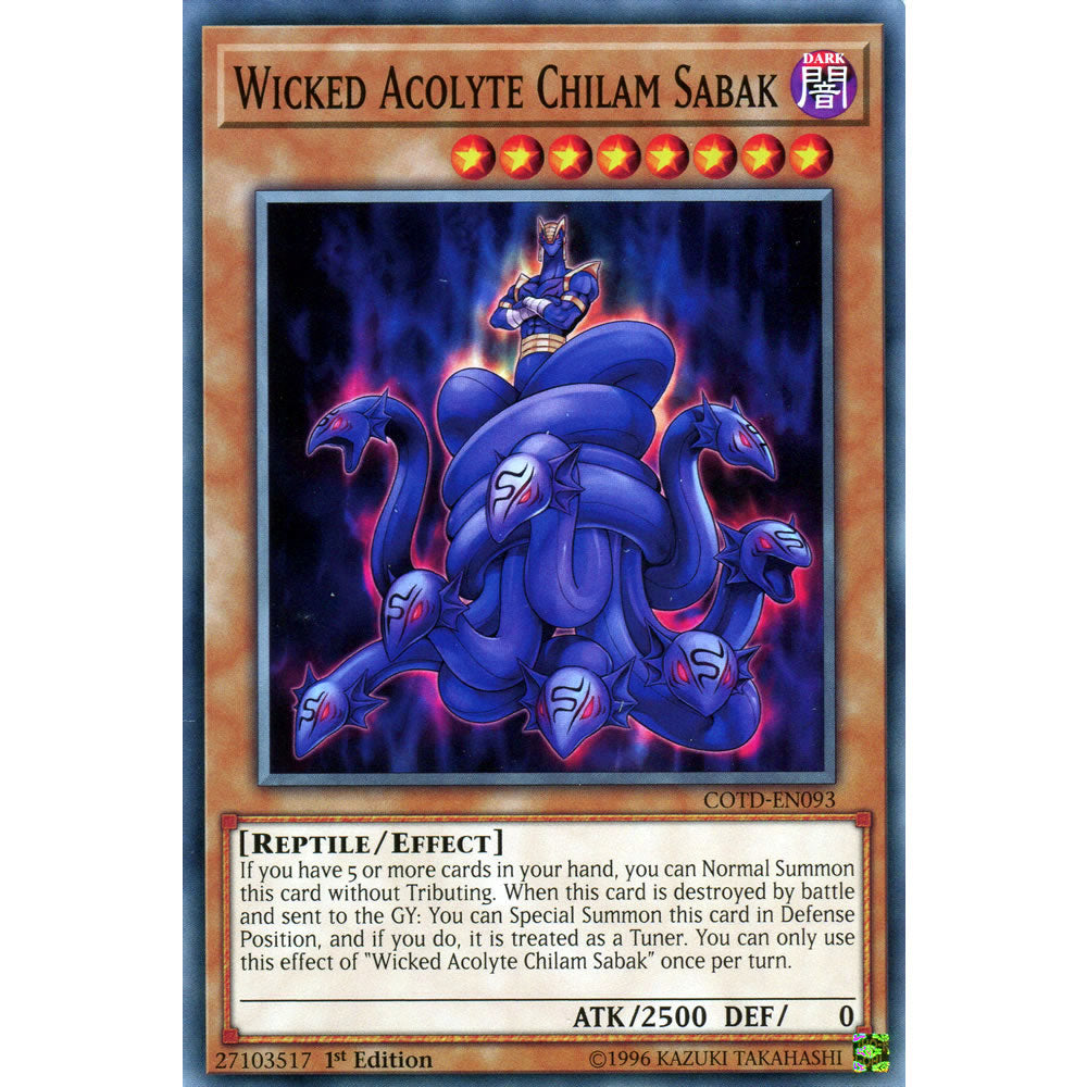 Wicked Acolyte Chilam Sabak COTD-EN093 Yu-Gi-Oh! Card from the Code of the Duelist Set