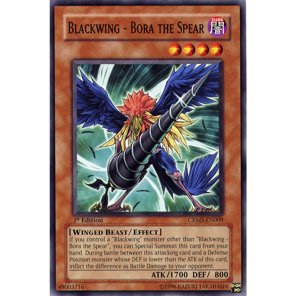 Blackwing - Bora The Spear CRMS-EN009 Yu-Gi-Oh! Card from the Crimson Crisis Set