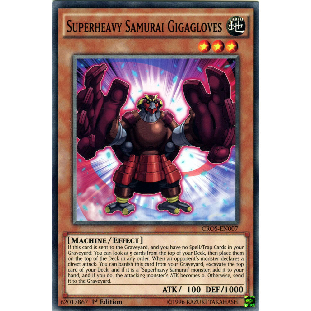 Superheavy Samurai Gigagloves CROS-EN007 Yu-Gi-Oh! Card from the Crossed Souls Set