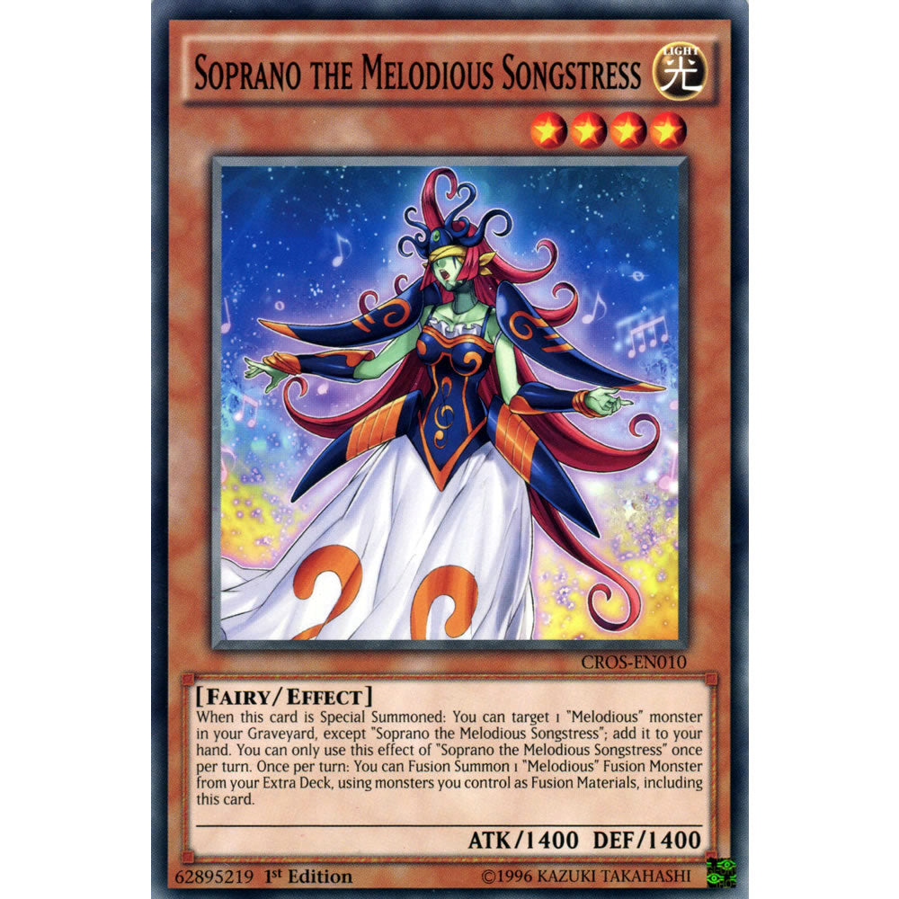 Soprano the Melodious Songstress CROS-EN010 Yu-Gi-Oh! Card from the Crossed Souls Set