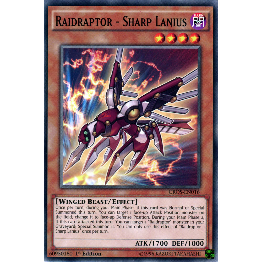 Raidraptor - Sharp Lanius CROS-EN016 Yu-Gi-Oh! Card from the Crossed Souls Set