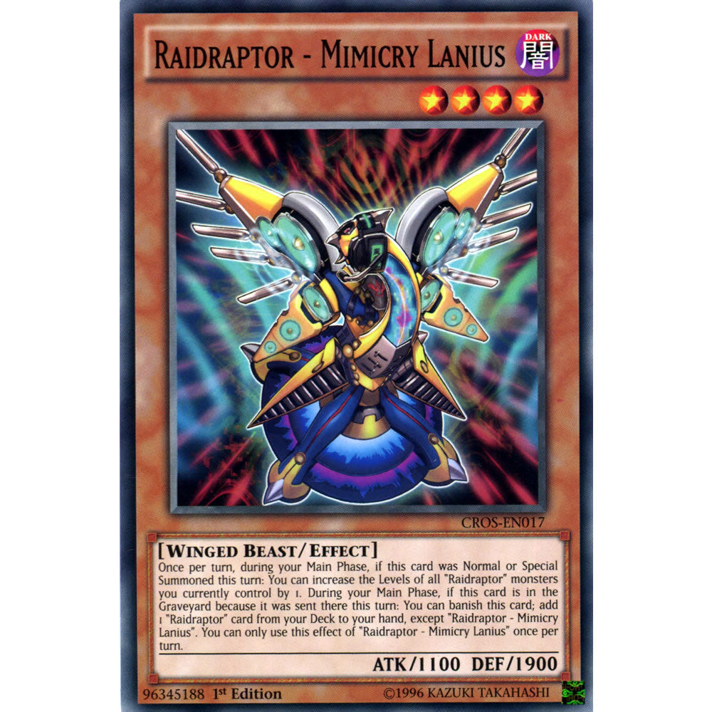 Raidraptor - Mimicry Lanius CROS-EN017 Yu-Gi-Oh! Card from the Crossed Souls Set