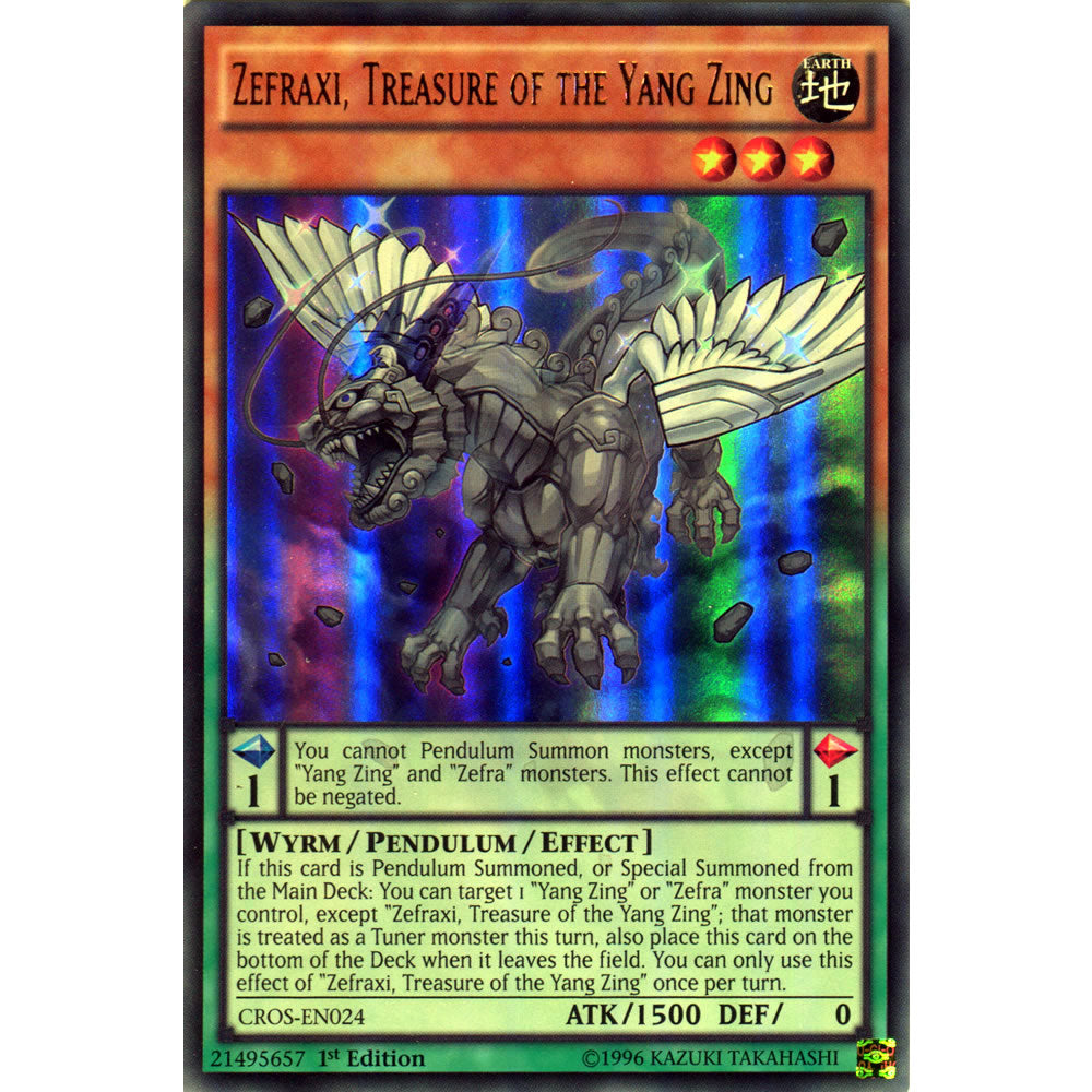 Zefraxi, Treasure of the Yang Zing CROS-EN024 Yu-Gi-Oh! Card from the Crossed Souls Set