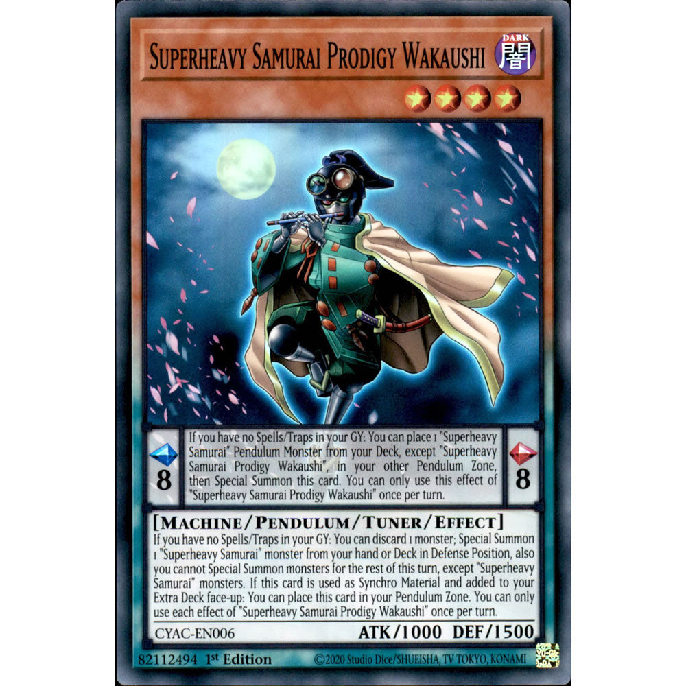 Superheavy Samurai Prodigy Wakaushi CYAC-EN006 Yu-Gi-Oh! Card from the Cyberstorm Access Set