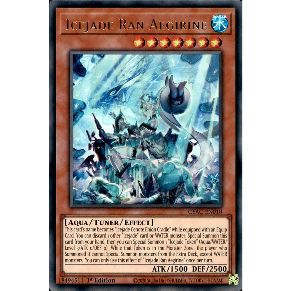 Icejade Ran Aegirine CYAC-EN010 Yu-Gi-Oh! Card from the Cyberstorm Access Set