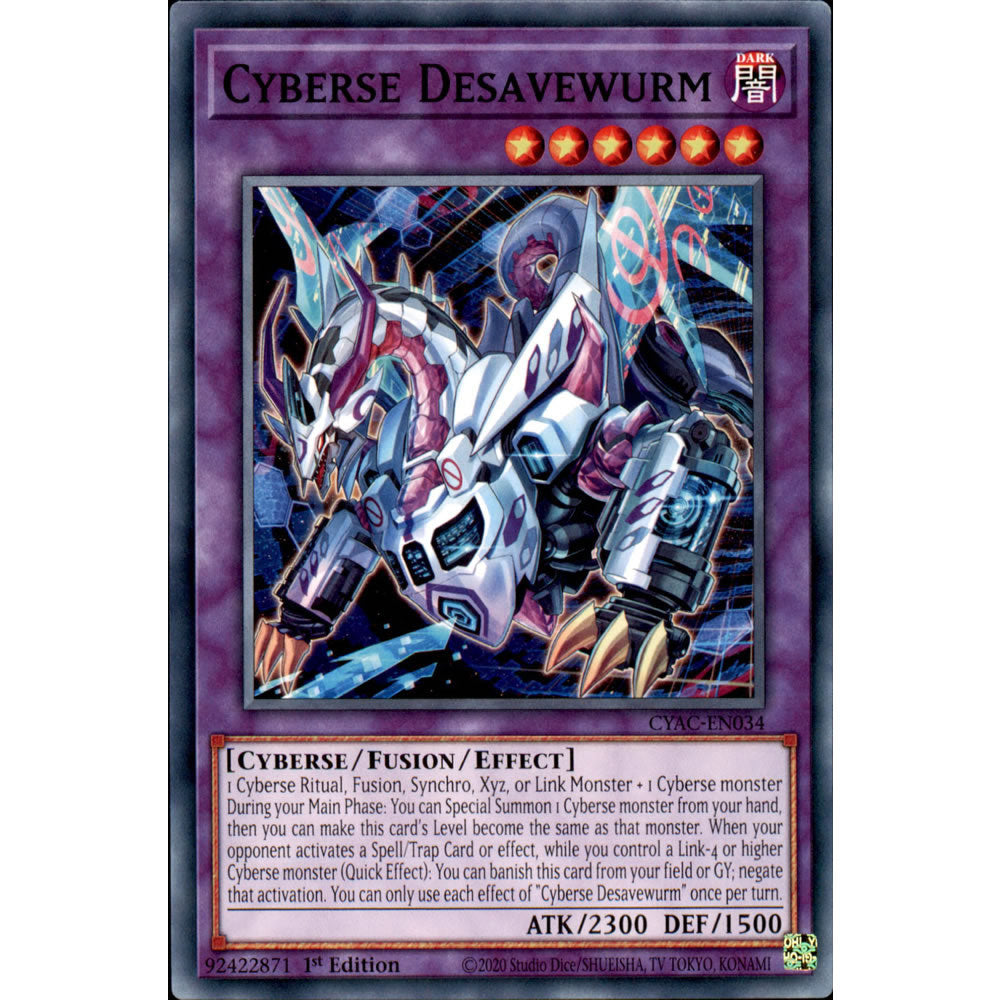 Cyberse Desavewurm CYAC-EN034 Yu-Gi-Oh! Card from the Cyberstorm Access Set