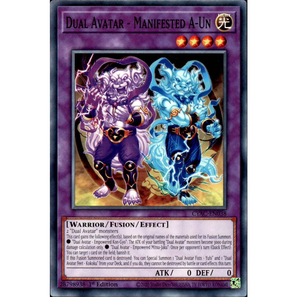 Dual Avatar - Manifested A-Un CYAC-EN038 Yu-Gi-Oh! Card from the Cyberstorm Access Set