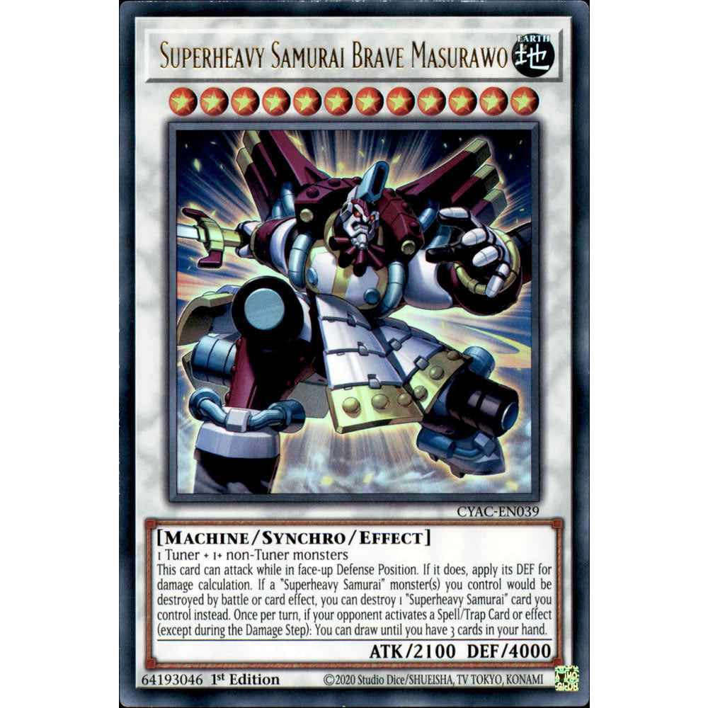 Superheavy Samurai Brave Masurawo CYAC-EN039 Yu-Gi-Oh! Card from the Cyberstorm Access Set