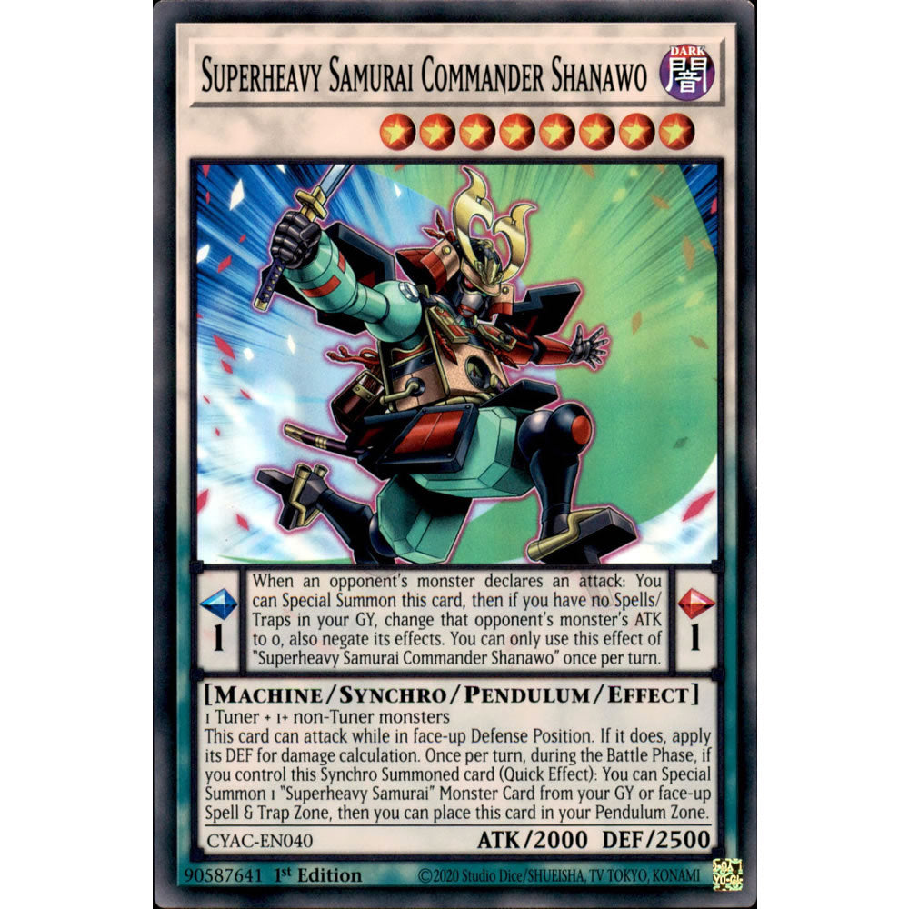 Superheavy Samurai Commander Shanawo CYAC-EN040 Yu-Gi-Oh! Card from the Cyberstorm Access Set