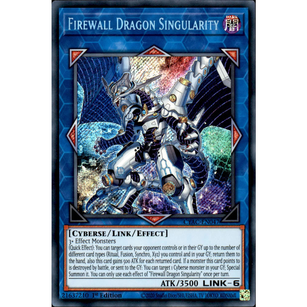 Firewall Dragon Singularity CYAC-EN047 Yu-Gi-Oh! Card from the Cyberstorm Access Set