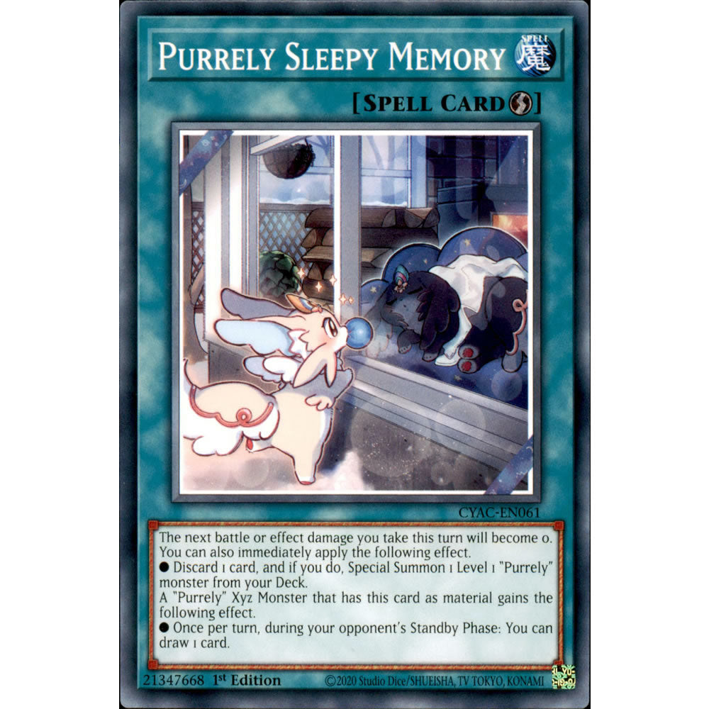 Purrely Sleepy Memory CYAC-EN061 Yu-Gi-Oh! Card from the Cyberstorm Access Set