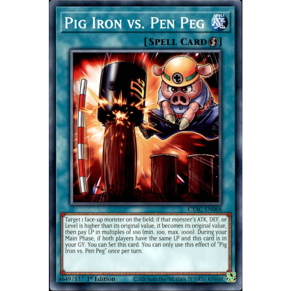 Pig Iron vs. Pen Peg CYAC-EN068 Yu-Gi-Oh! Card from the Cyberstorm Access Set