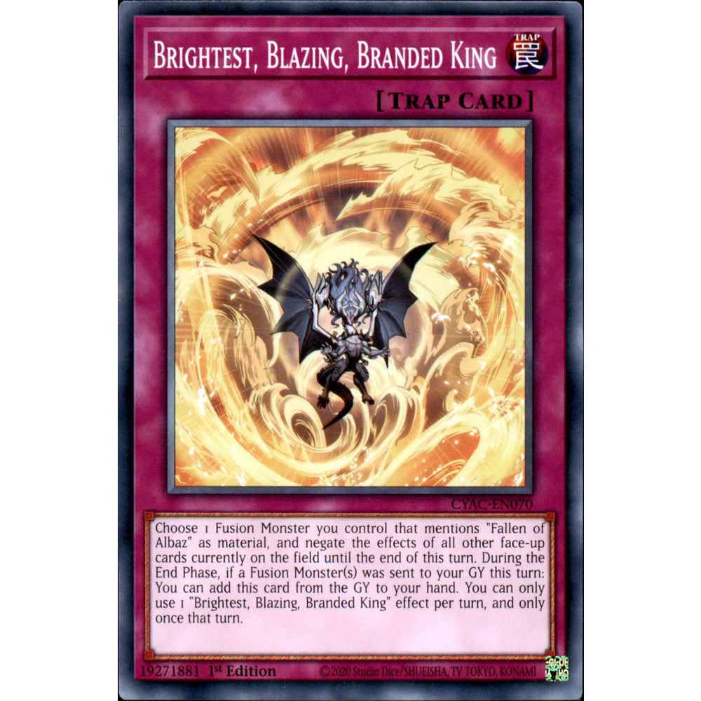 Brightest, Blazing, Branded King CYAC-EN070 Yu-Gi-Oh! Card from the Cyberstorm Access Set