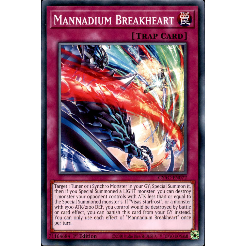 Mannadium Breakheart CYAC-EN072 Yu-Gi-Oh! Card from the Cyberstorm Access Set