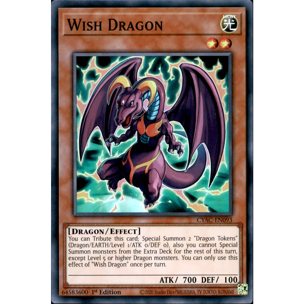 Wish Dragon CYAC-EN093 Yu-Gi-Oh! Card from the Cyberstorm Access Set