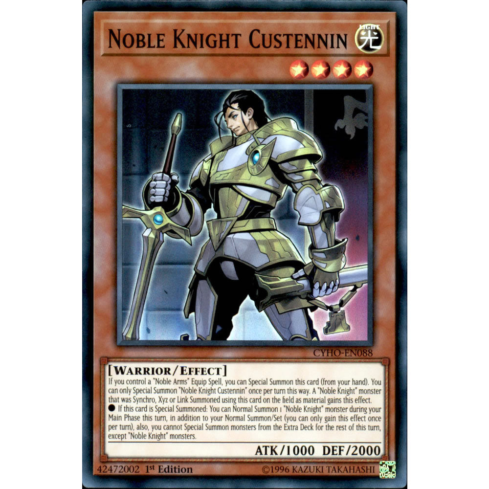 Noble Knight Custennin CYHO-EN088 Yu-Gi-Oh! Card from the Cybernetic Horizon Set
