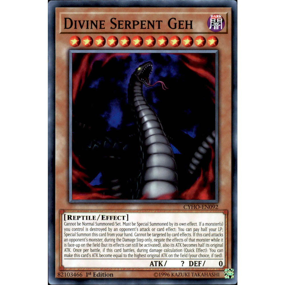 Divine Serpent Geh CYHO-EN092 Yu-Gi-Oh! Card from the Cybernetic Horizon Set