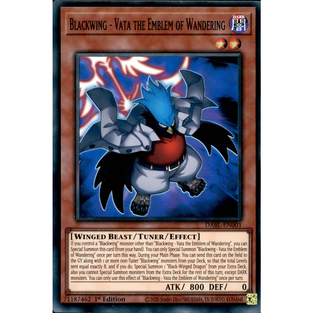 Blackwing - Vata the Emblem of Wandering DABL-EN001 Yu-Gi-Oh! Card from the Darkwing Blast Set
