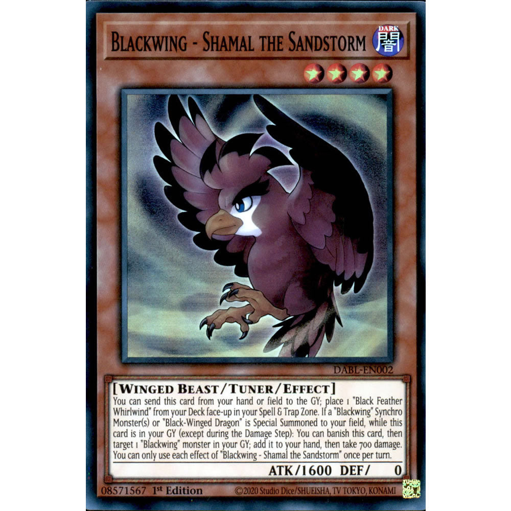 Blackwing - Shamal the Sandstorm DABL-EN002 Yu-Gi-Oh! Card from the Darkwing Blast Set