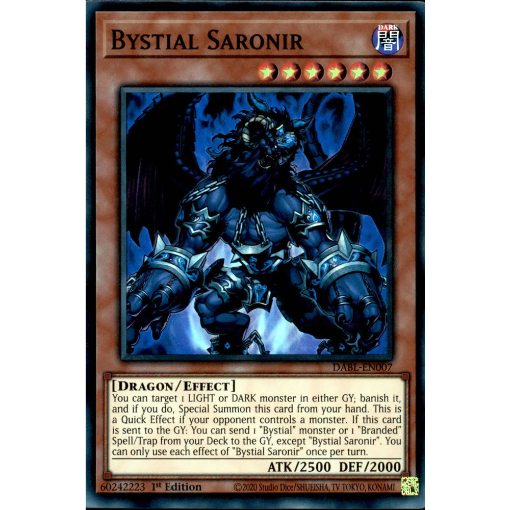 Bystial Saronir DABL-EN007 Yu-Gi-Oh! Card from the Darkwing Blast Set