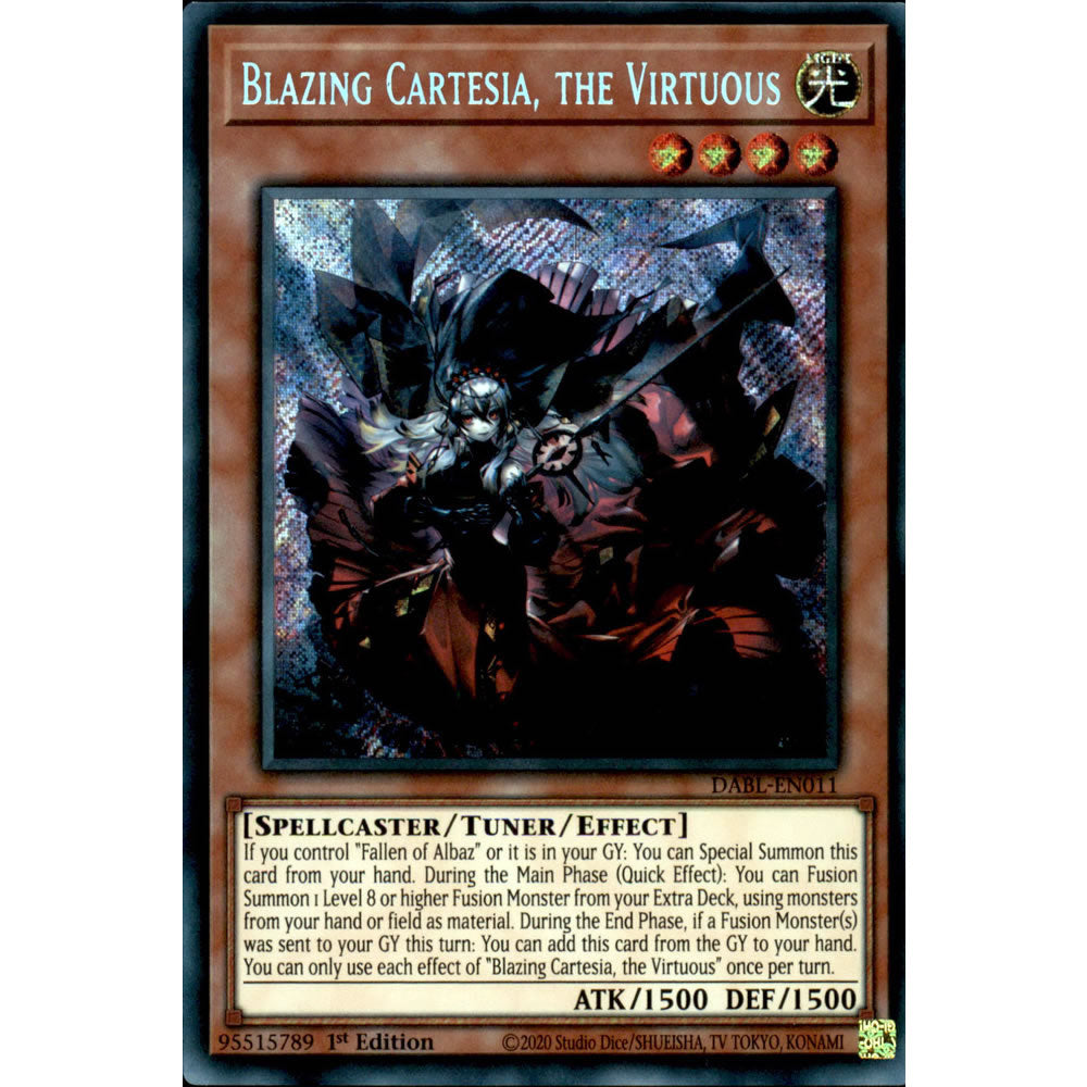 Blazing Cartesia, the Virtuous DABL-EN011 Yu-Gi-Oh! Card from the Darkwing Blast Set