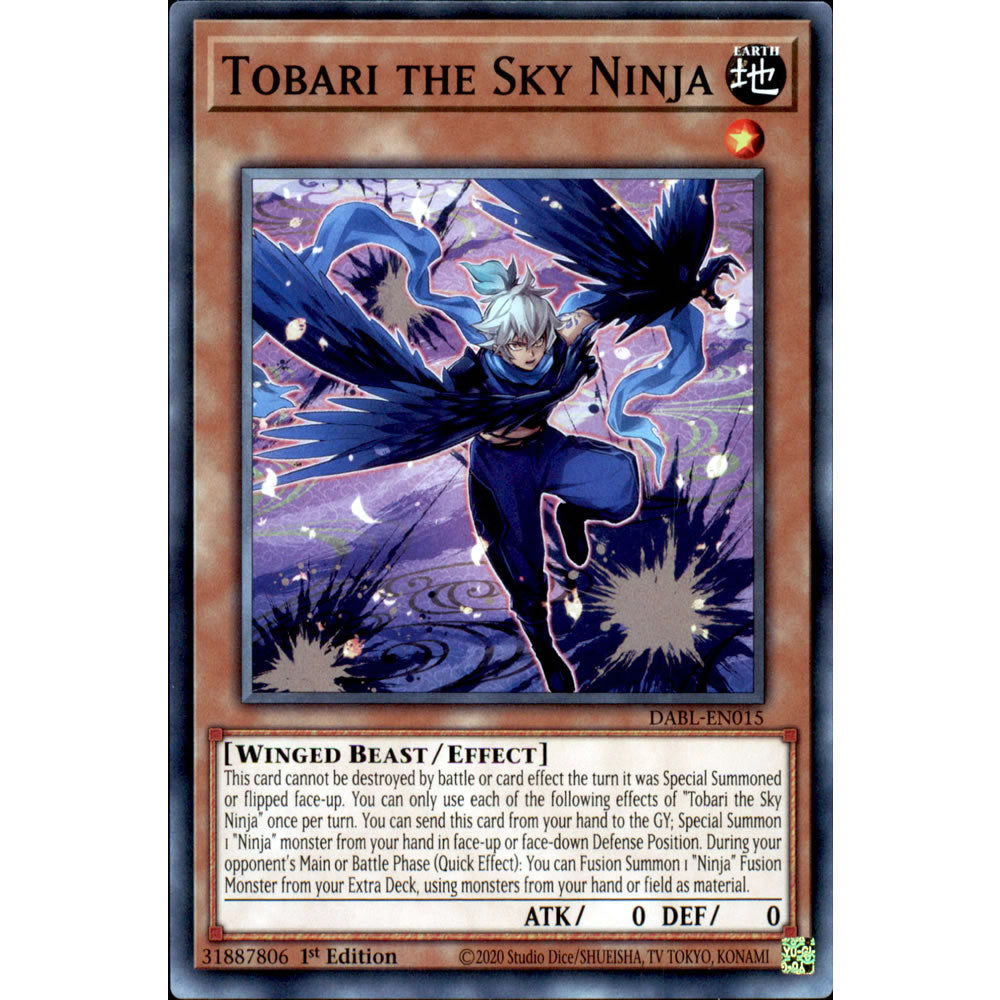 Tobari the Sky Ninja DABL-EN015 Yu-Gi-Oh! Card from the Darkwing Blast Set