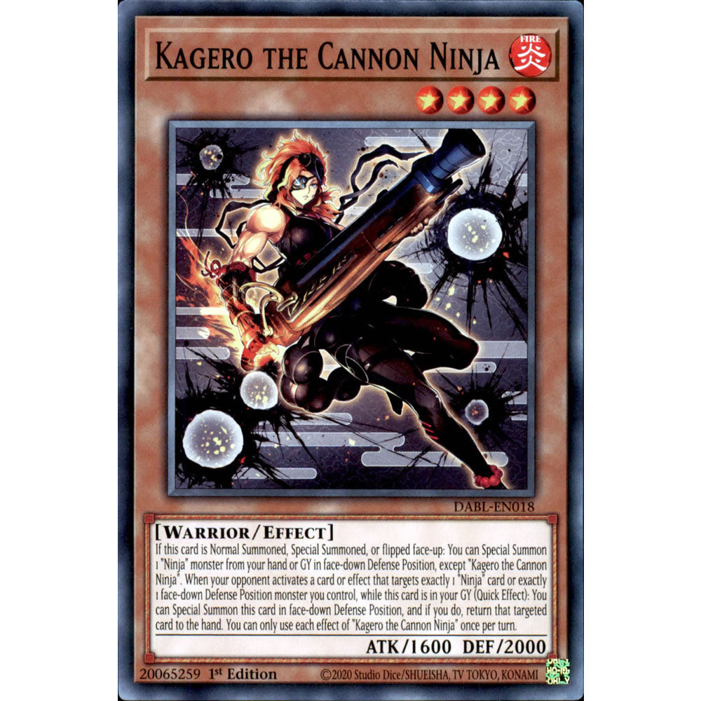 Kagero the Cannon Ninja DABL-EN018 Yu-Gi-Oh! Card from the Darkwing Blast Set