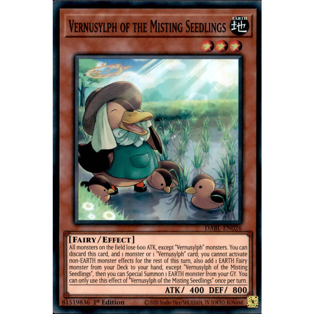 Vernusylph of the Misting Seedlings DABL-EN026 Yu-Gi-Oh! Card from the Darkwing Blast Set