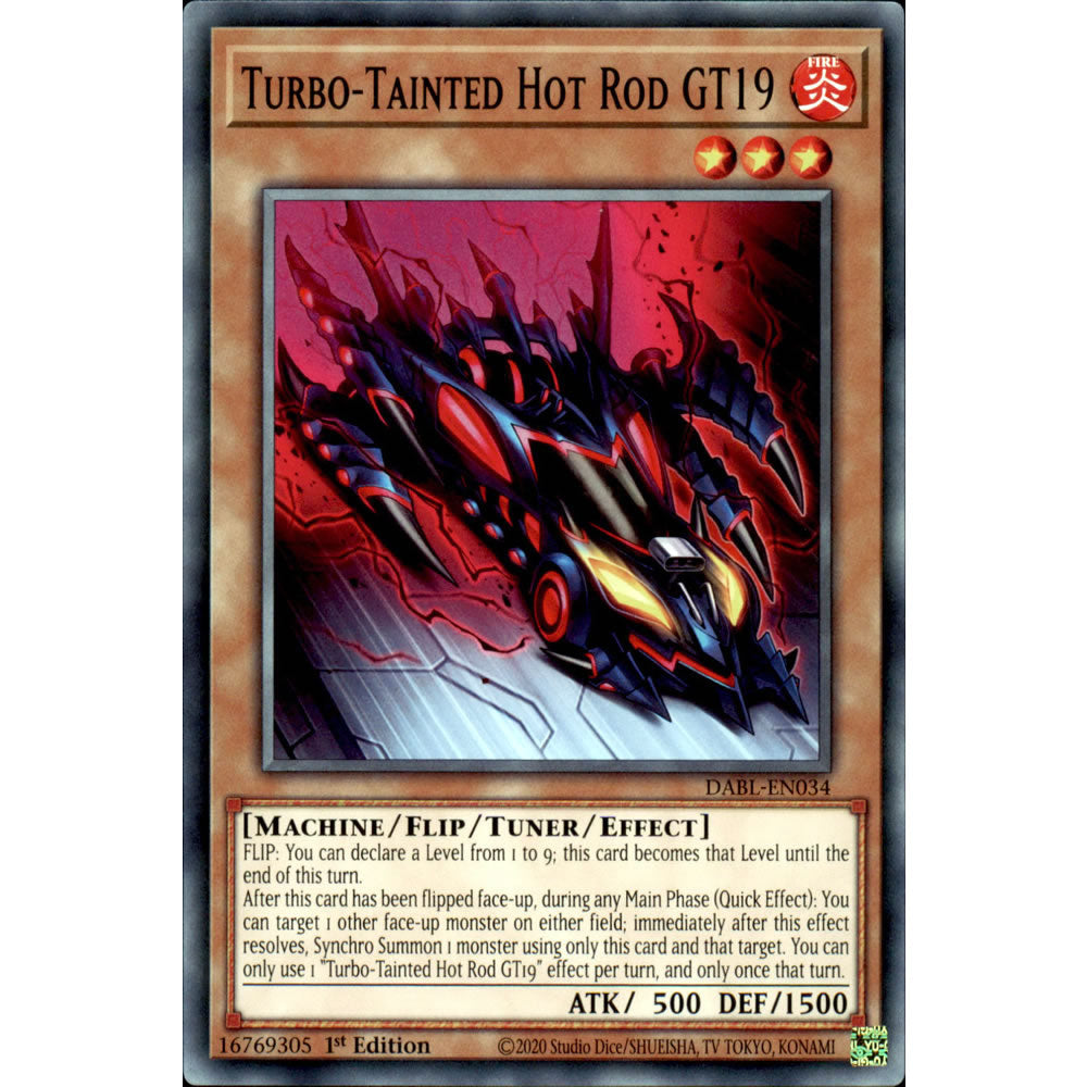 Turbo-Tainted Hot Rod GT19 DABL-EN034 Yu-Gi-Oh! Card from the Darkwing Blast Set