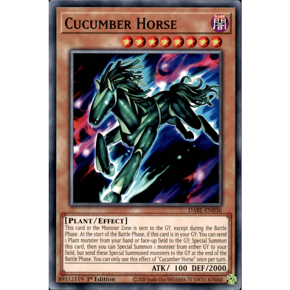 Cucumber Horse DABL-EN036 Yu-Gi-Oh! Card from the Darkwing Blast Set