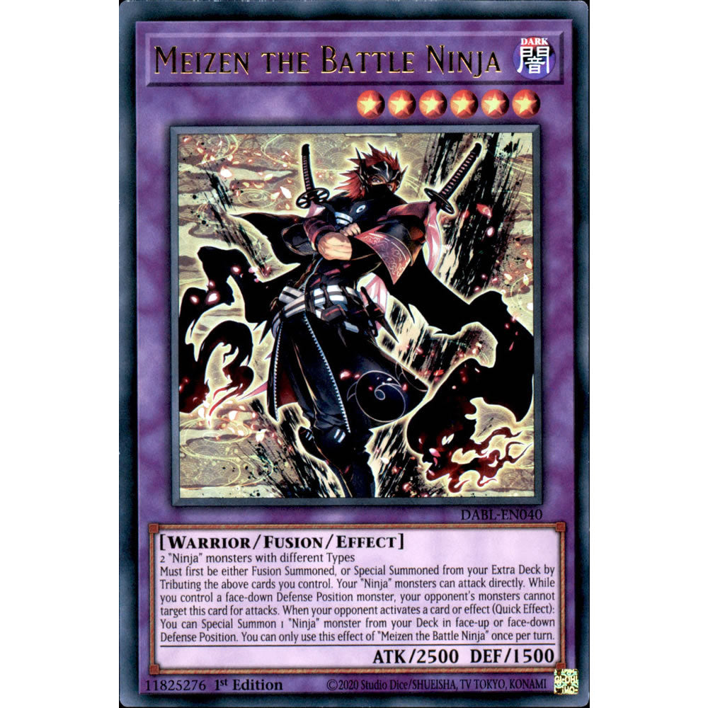 Meizen the Battle Ninja DABL-EN040 Yu-Gi-Oh! Card from the Darkwing Blast Set