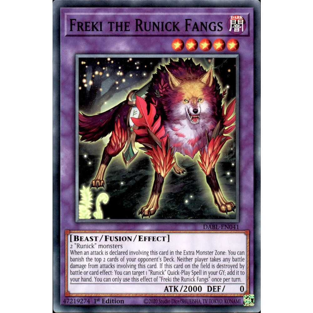Freki the Runick Fangs DABL-EN041 Yu-Gi-Oh! Card from the Darkwing Blast Set