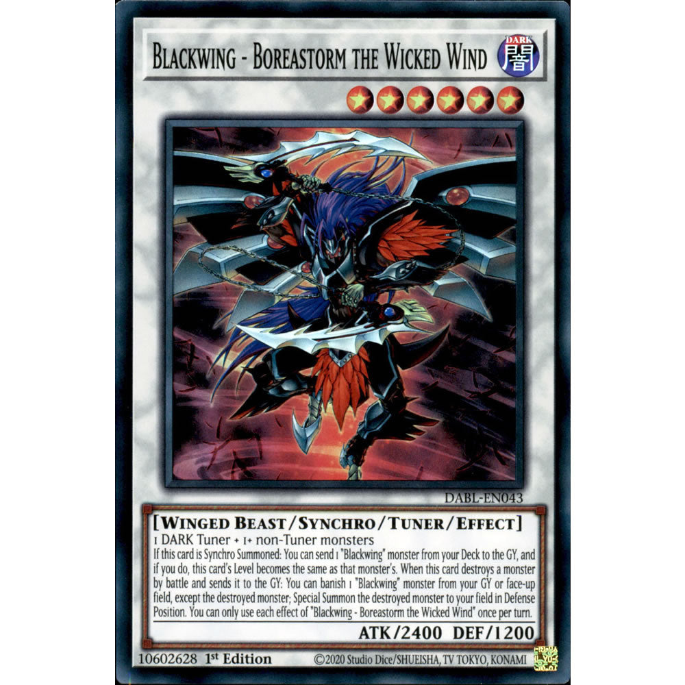 Blackwing - Boreastorm the Wicked Wind DABL-EN043 Yu-Gi-Oh! Card from the Darkwing Blast Set