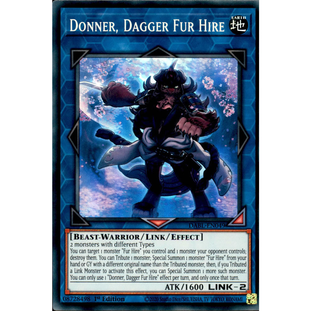 Donner, Dagger Fur Hire DABL-EN049 Yu-Gi-Oh! Card from the Darkwing Blast Set