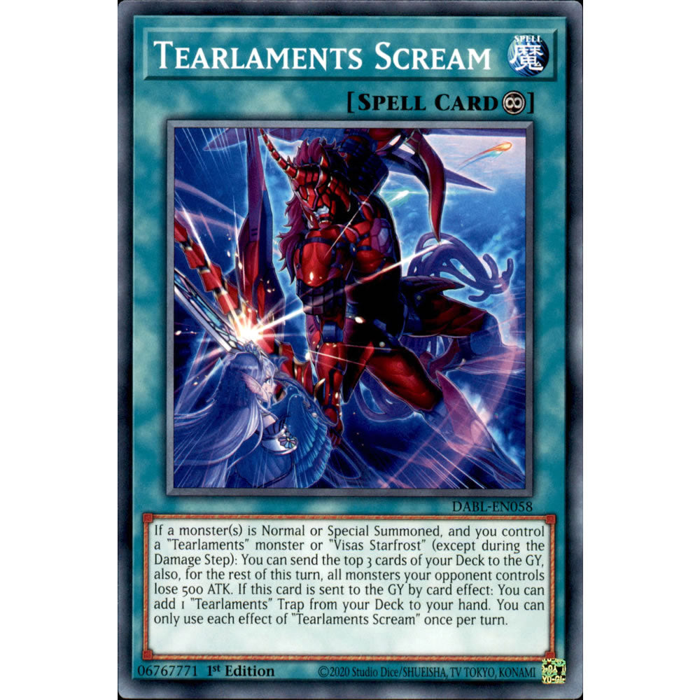 Tearlaments Scream DABL-EN058 Yu-Gi-Oh! Card from the Darkwing Blast Set