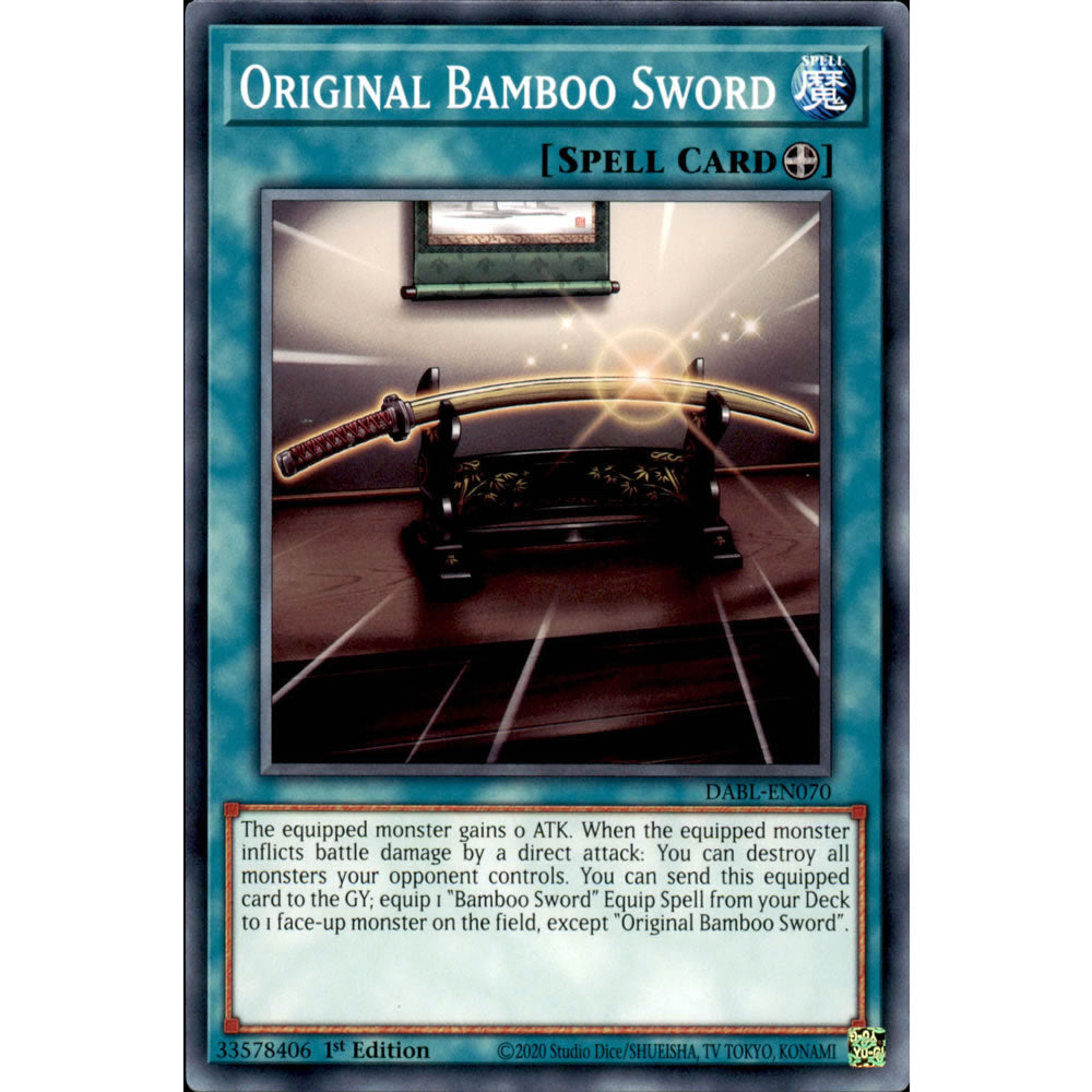 Original Bamboo Sword DABL-EN070 Yu-Gi-Oh! Card from the Darkwing Blast Set
