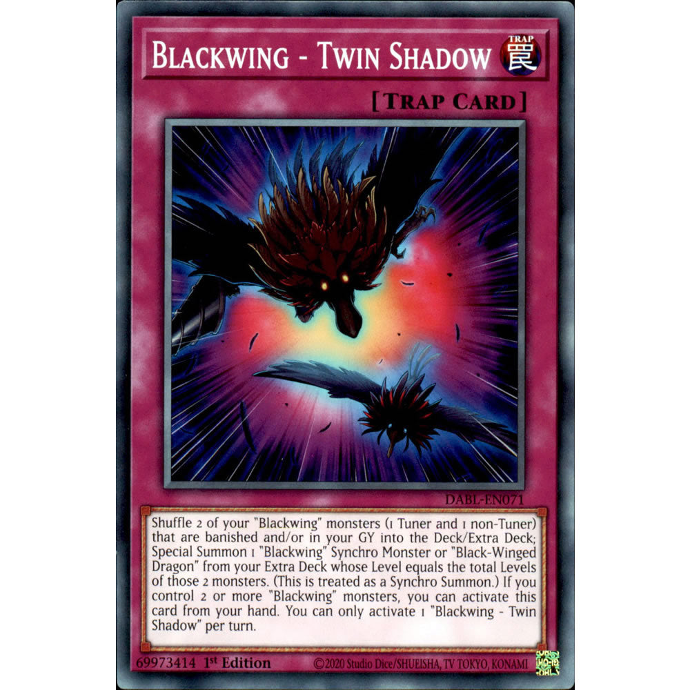 Blackwing - Twin Shadow DABL-EN071 Yu-Gi-Oh! Card from the Darkwing Blast Set