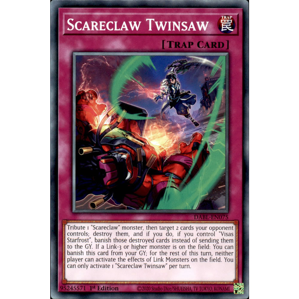 Scareclaw Twinsaw DABL-EN075 Yu-Gi-Oh! Card from the Darkwing Blast Set
